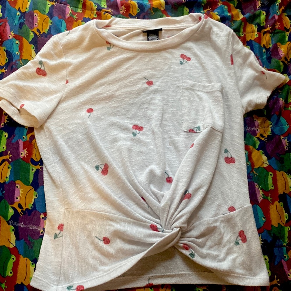 Cherry roll up shirt